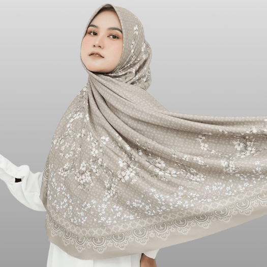 𝑴𝒂𝒓𝒛𝒊𝒂 Hijab Segiempat Motif Amna Oval Curve Elegan Mewah Voal Basic Laser Cut Jumbo Syar'i 145x145C