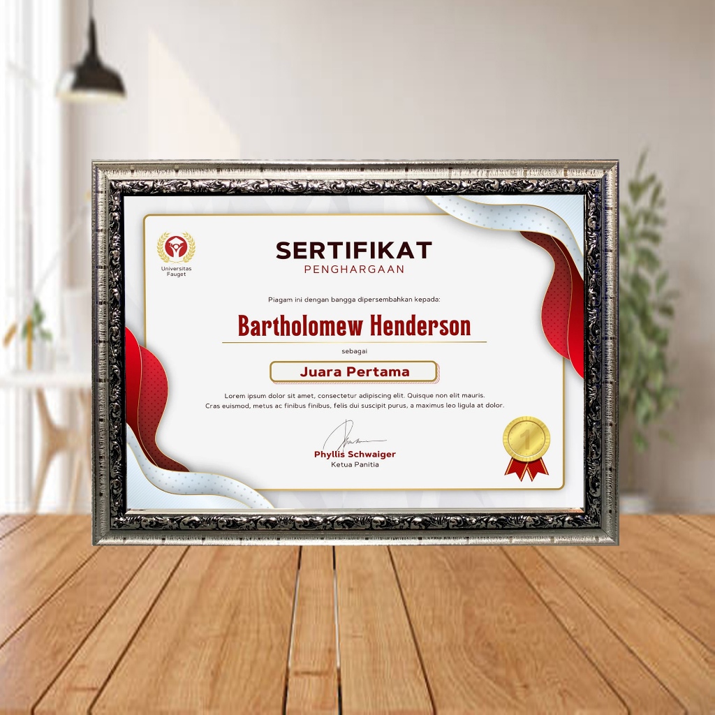 Frame Sertifikat A4 Bingkai Sertifikat A4 Pigura Sertifikat frame foto A4 bingkai 21x30cm Silver