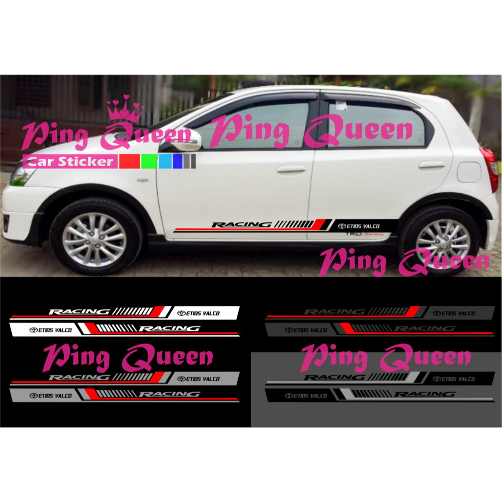 new sticker stiker mobil etios valco cutting sticker mobil toyota etios valco