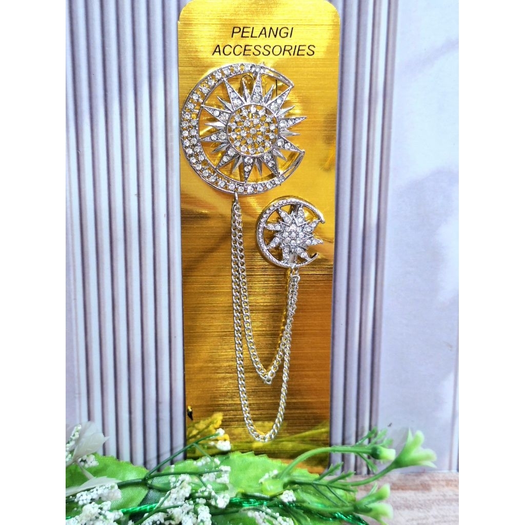 Bros rantai/bros jurai melayu bulan bintang