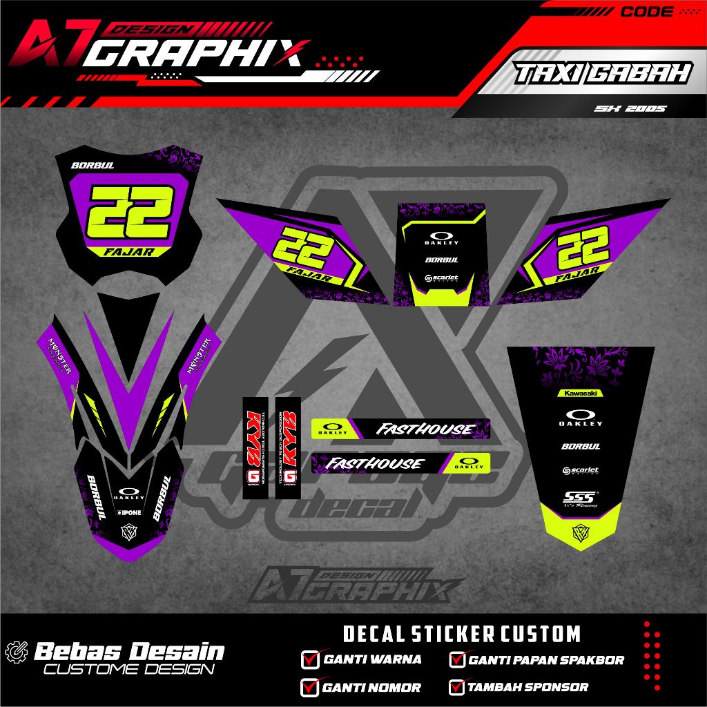 DECAL TAXI GABAH - DECAL MOTOR GABAH FREE CUSTOM DESIGN / MOTOR TAKSI GABAH