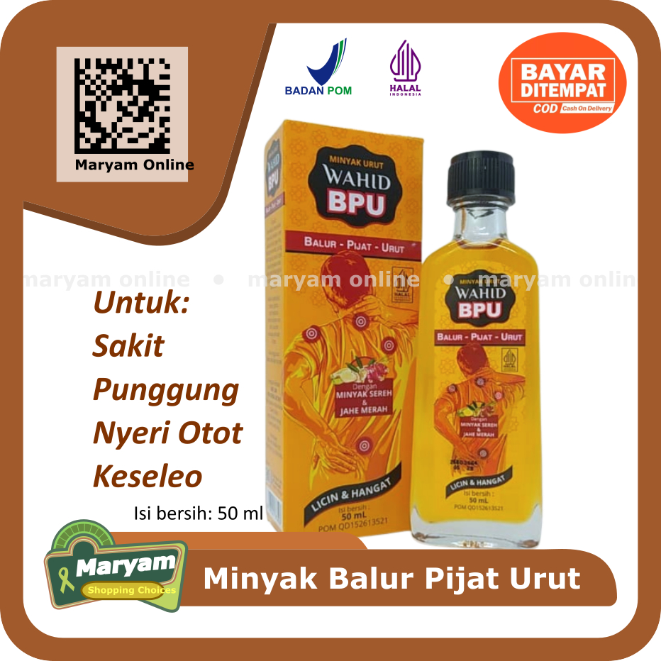 Minyak Urut Wahid BPU Dengan Jahe Merah dan Minyak Sereh