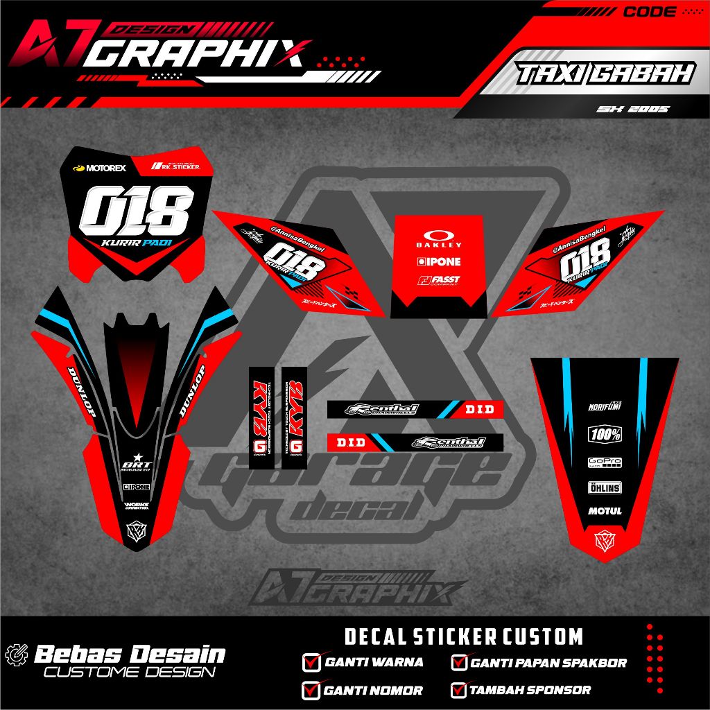 DECAL TAXI GABAH - DECAL MOTOR GABAH FREE CUSTOM DESIGN / MOTOR TAKSI GABAH