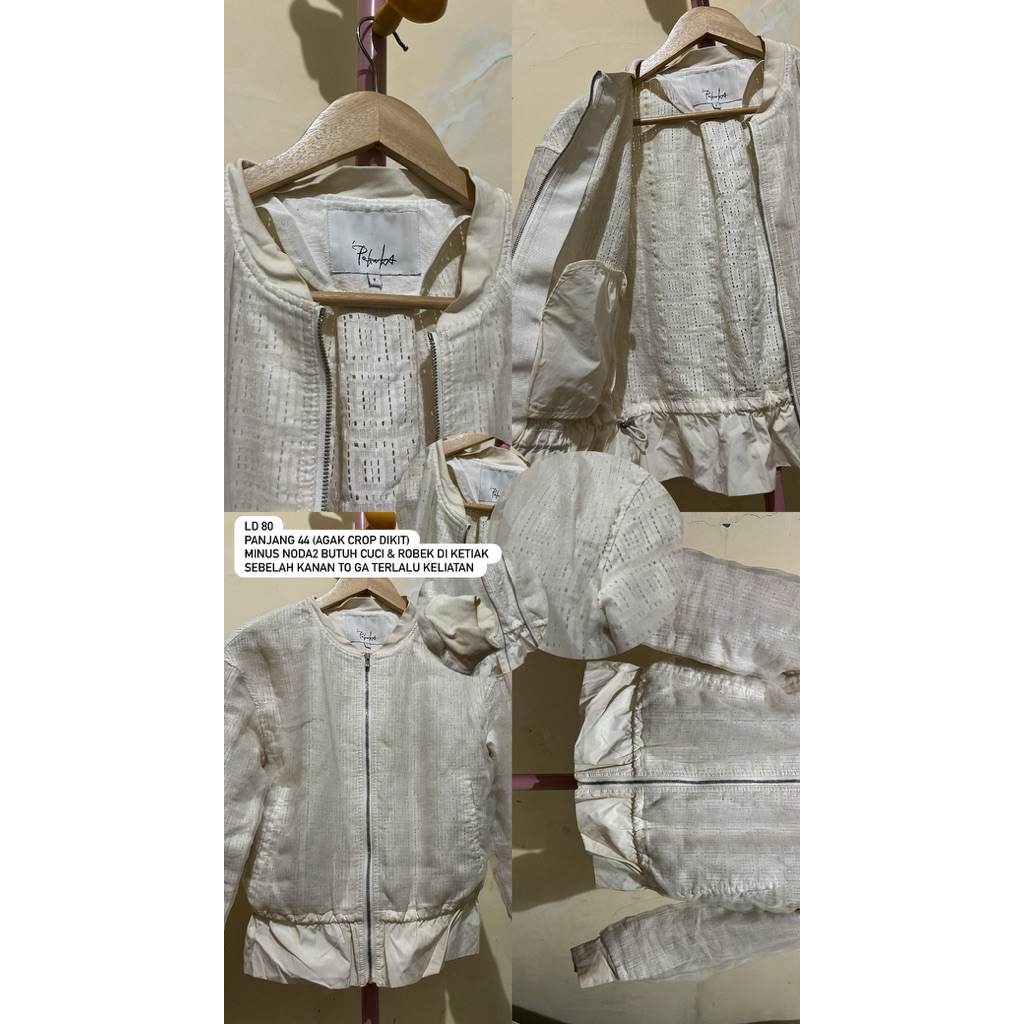 Preloved Jaket Crop/outer putih