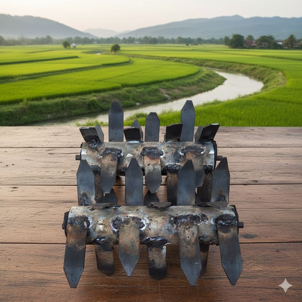 2 roda osrok 22 cm garisan 30 cm Osrok / odrok / gosrok penyiang padi