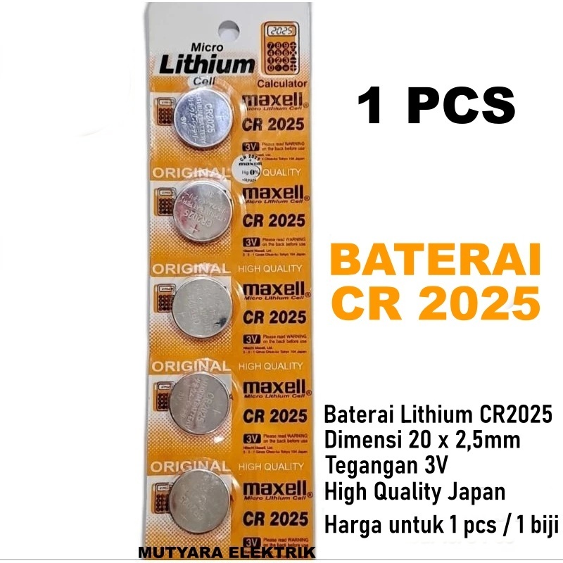 Battery kancing CR2025 / Batre Lithium CR 2025 3V / CR2025 Lithium 3V / batrai jam batt kalkulator