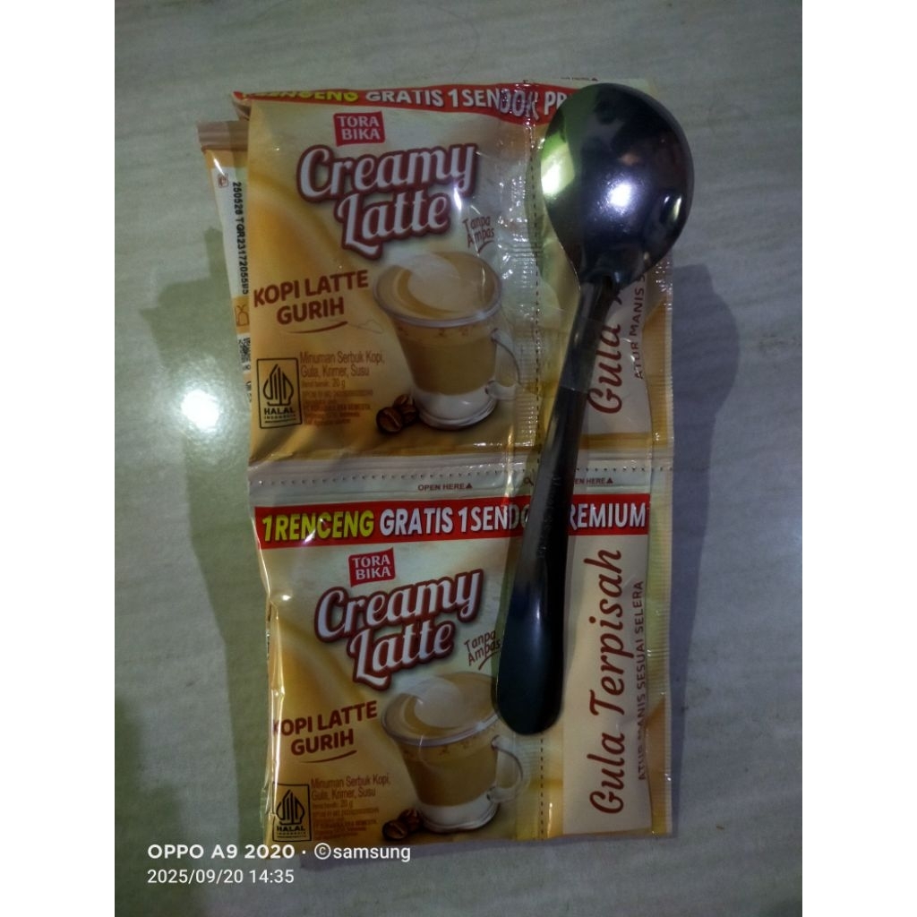 

kopi creamy latte 1 renceng+sendok
