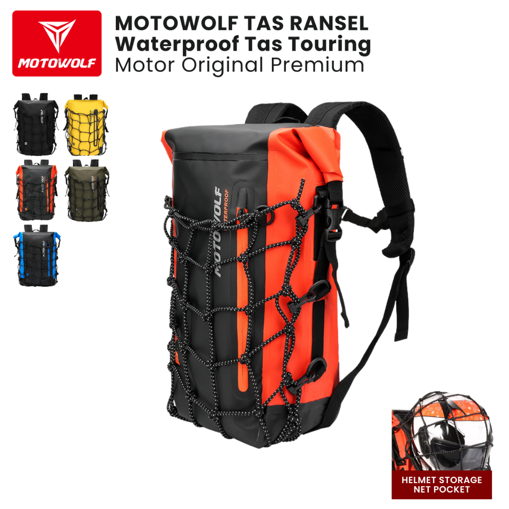 Motowolf Tas Ransel Waterproof Tas Touring Motor Original Premium