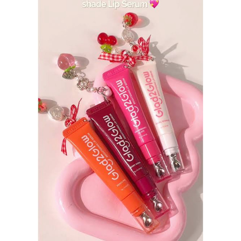 Glad2Glow BRIGHTENING LIP SERUM 7g  Mencerahkan Melembabkan dan menambahkan warna3in1  liptint lipst