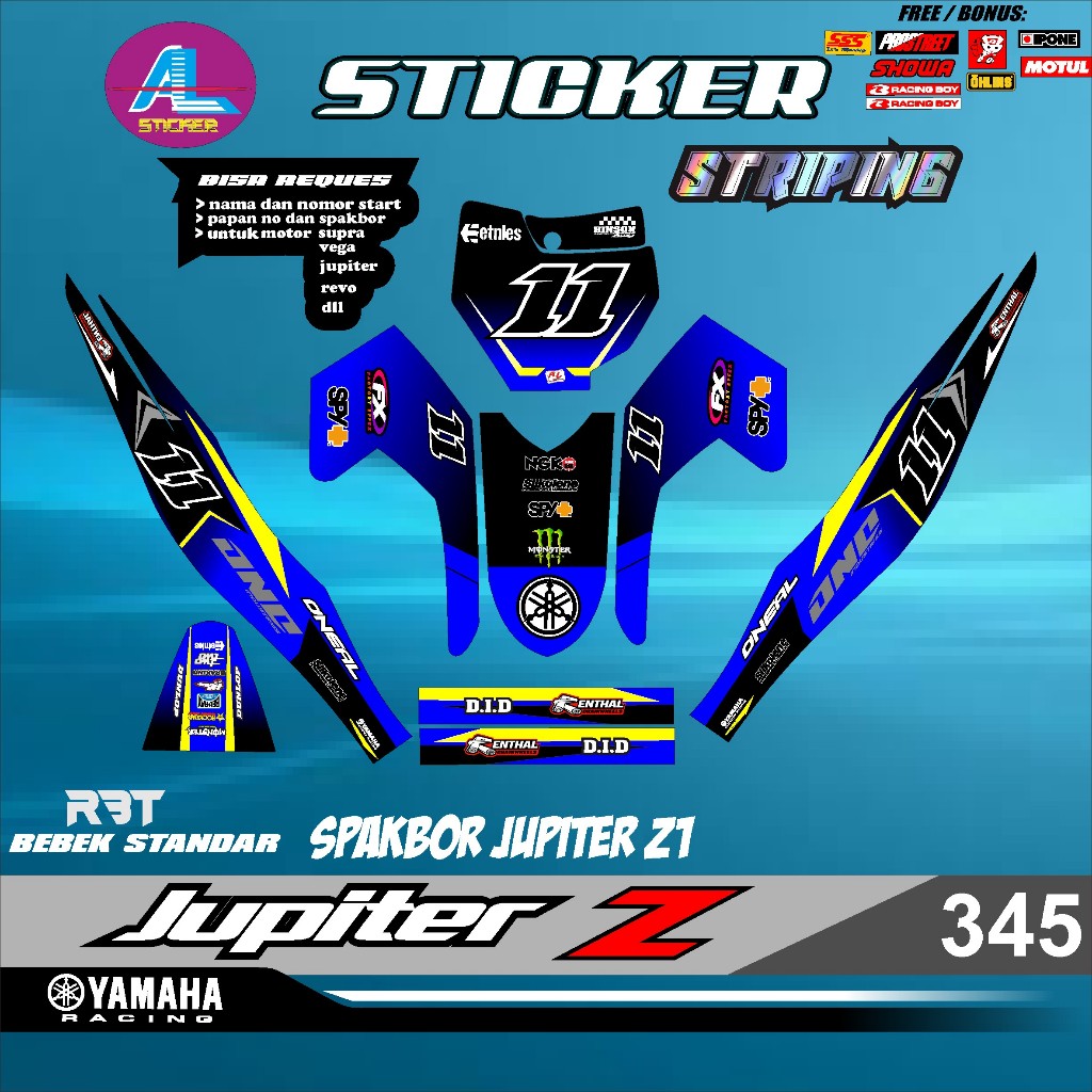 Sticker RBT JUPITER Z SEMI FULL BODY  BEBEK MODIF SUPERMOTO TERBARU TERVIRAL  MOTOR TRABAS AL V 345