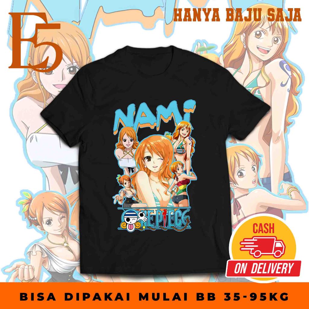 kaos Dewasa - Motif One Piece Nami - Kaos Oblong Dewasa - Bisa Cod