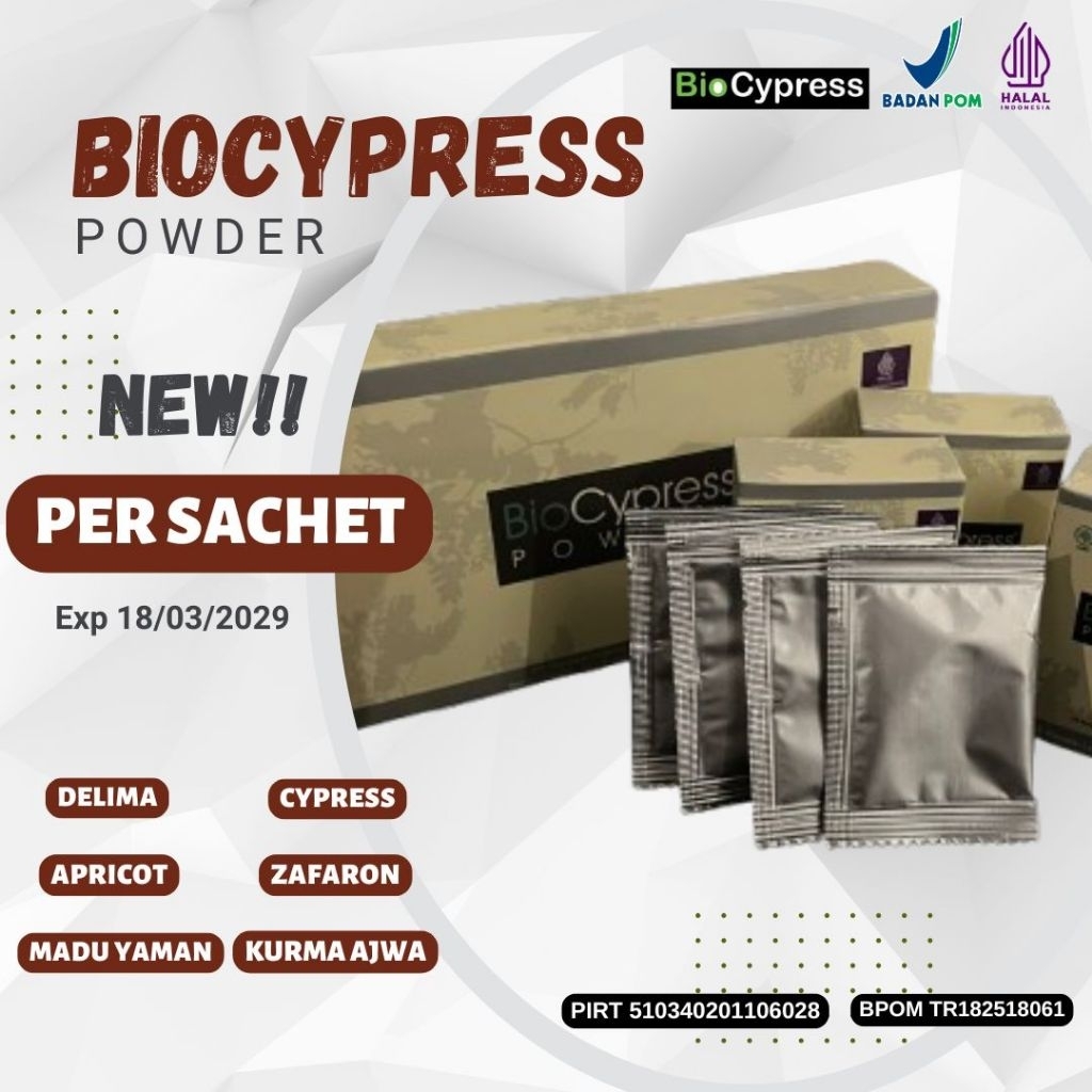 [ORIGINAL] HERBAL BIOCYPRESS POWDER KEMASAN PER SACHET, HERBAL SENDI SARAF DAN SEGALA PENYAKIT