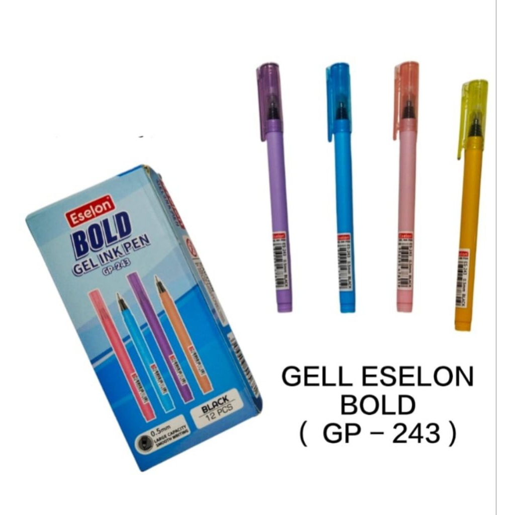 Pulpen Cair / Gell Eselon Bold GP243 0.5 mm / Lsn ( 12 Pcs )