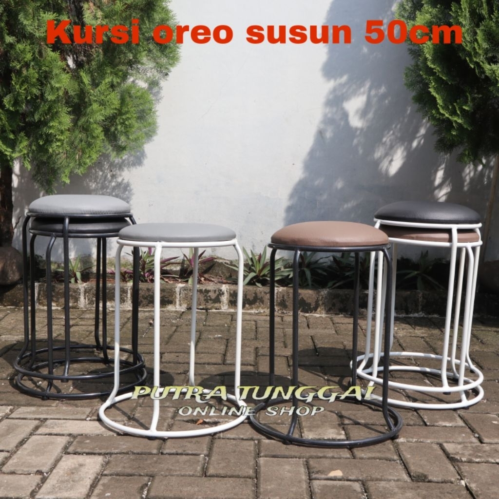 Kursi besi / Kursi bulat / kursi oreo / kursi susun / besi 50cm
