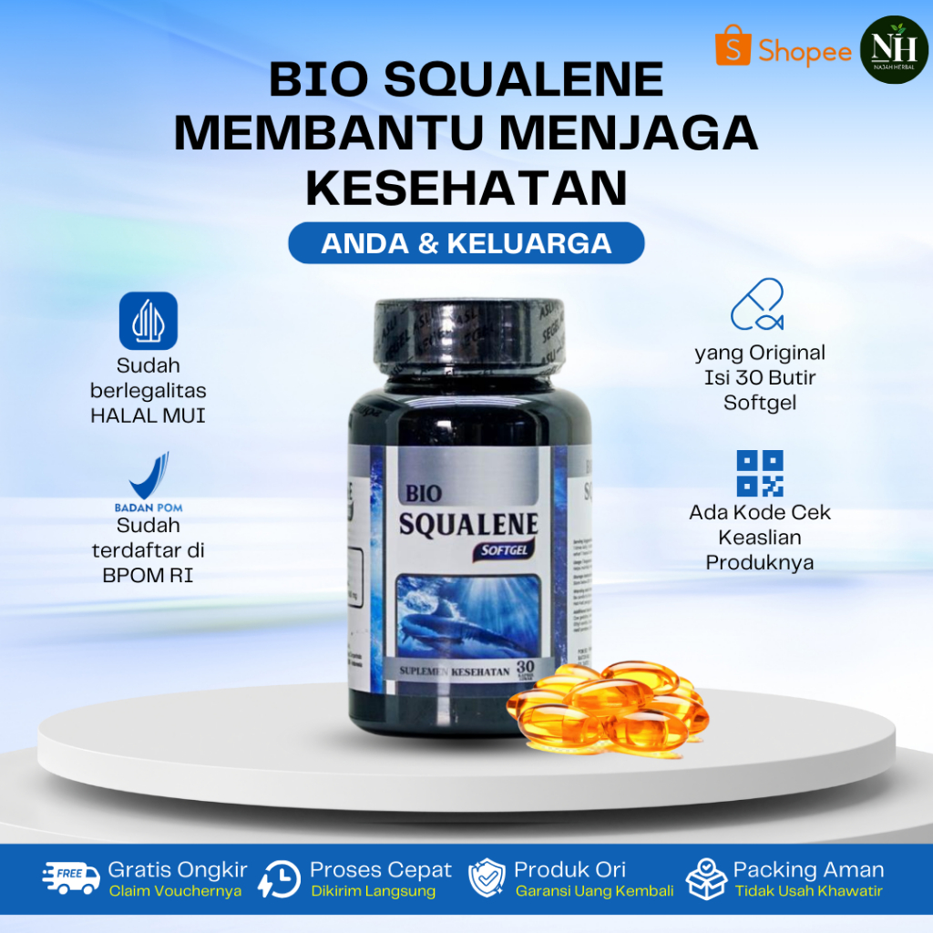 Minyak Ikan Hati Hiu Asli Membantu Menjaga Kesehatan Tubuh Secara Alami Bio Squalene HALAL & BPOM