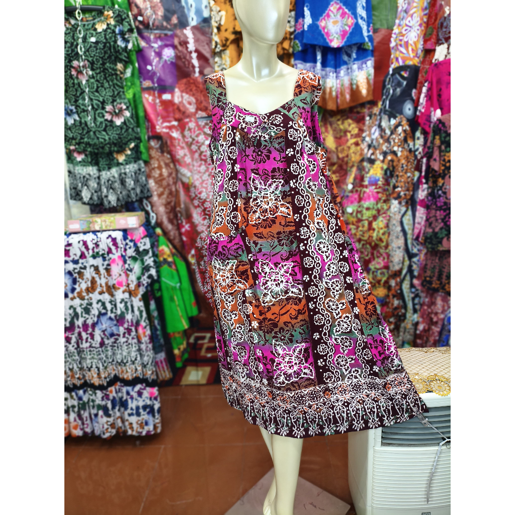 Daster Gadis Remaja Jumbo Batik Cetak Premium Tali Papan Pita Kantong Satu LD 116 cm | Adem Nyaman