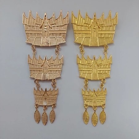 Bros kebaya adat susun bros hijab etnik rumah gadang aksesoris wedding kebaya - multi warna