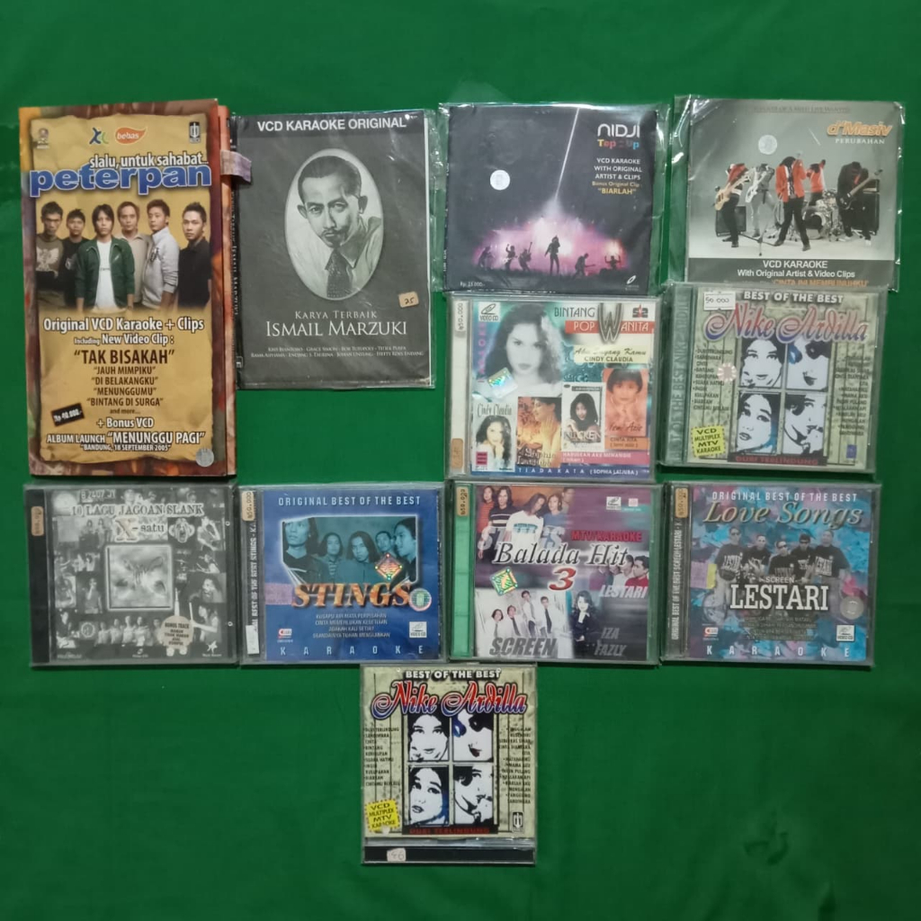 [USED ITEMS] VCD Karaoke Original - INDO - Peterpan - Slank - Nidji - Dmasiv - Nike Ardilla - Sting 