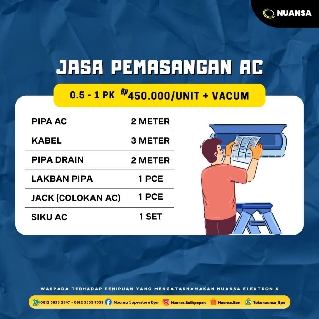 Jasa Pasang & Material AC (Harga Terbaru)