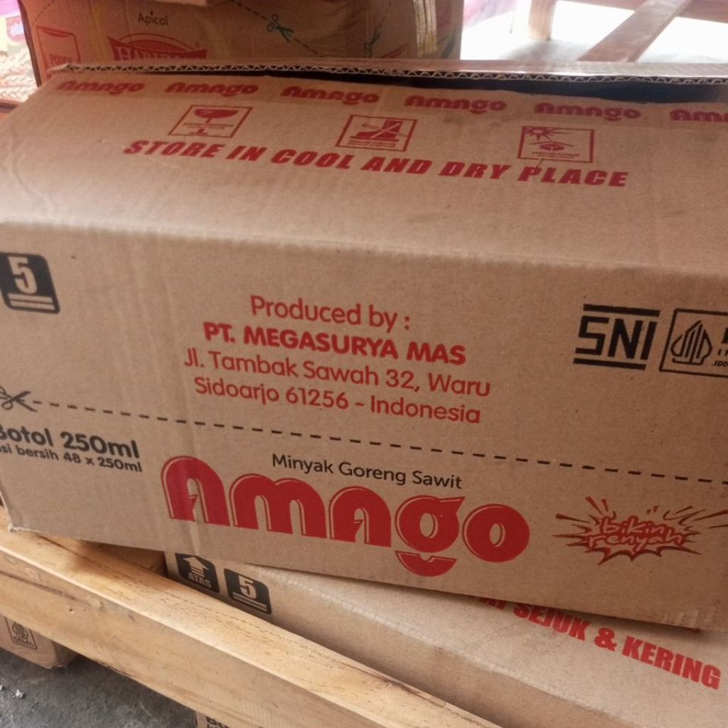 Minyak Goreng Amago 1 Dus kemasan Botol 250ml (isi 48 pcs)