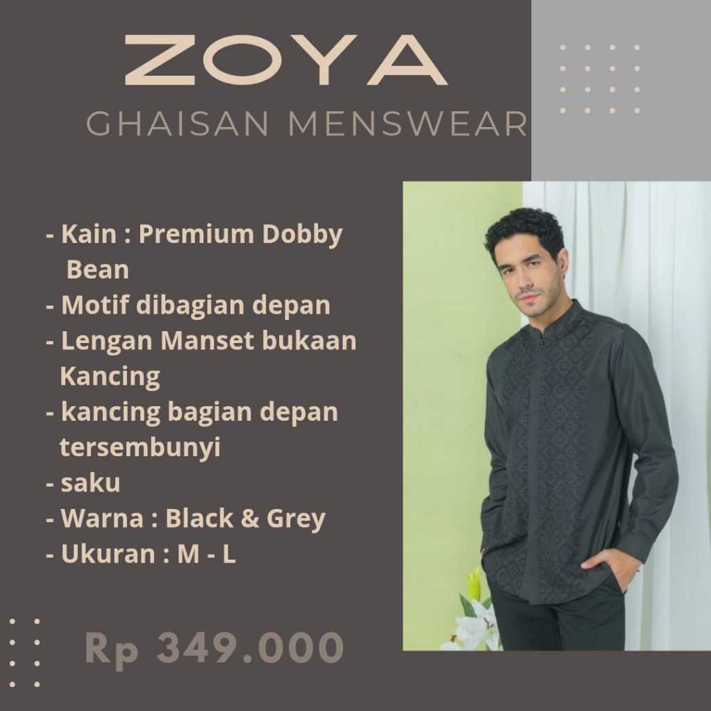 Zoya GHAISAN Menswear Baju Koko Pria Lengan Panjang