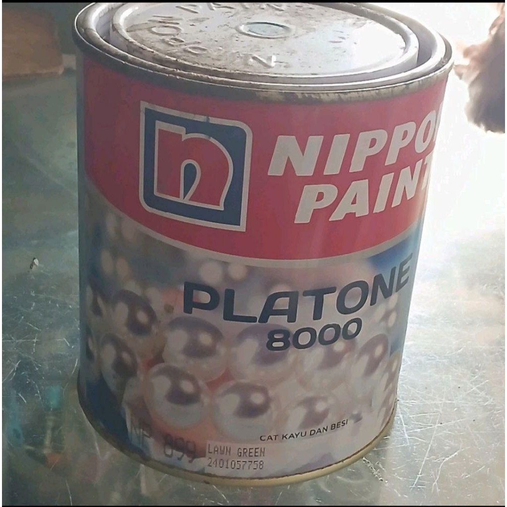 platone 8000 - 0.85 L - cat besi dan kayu nippon paint warna lawn green np 899