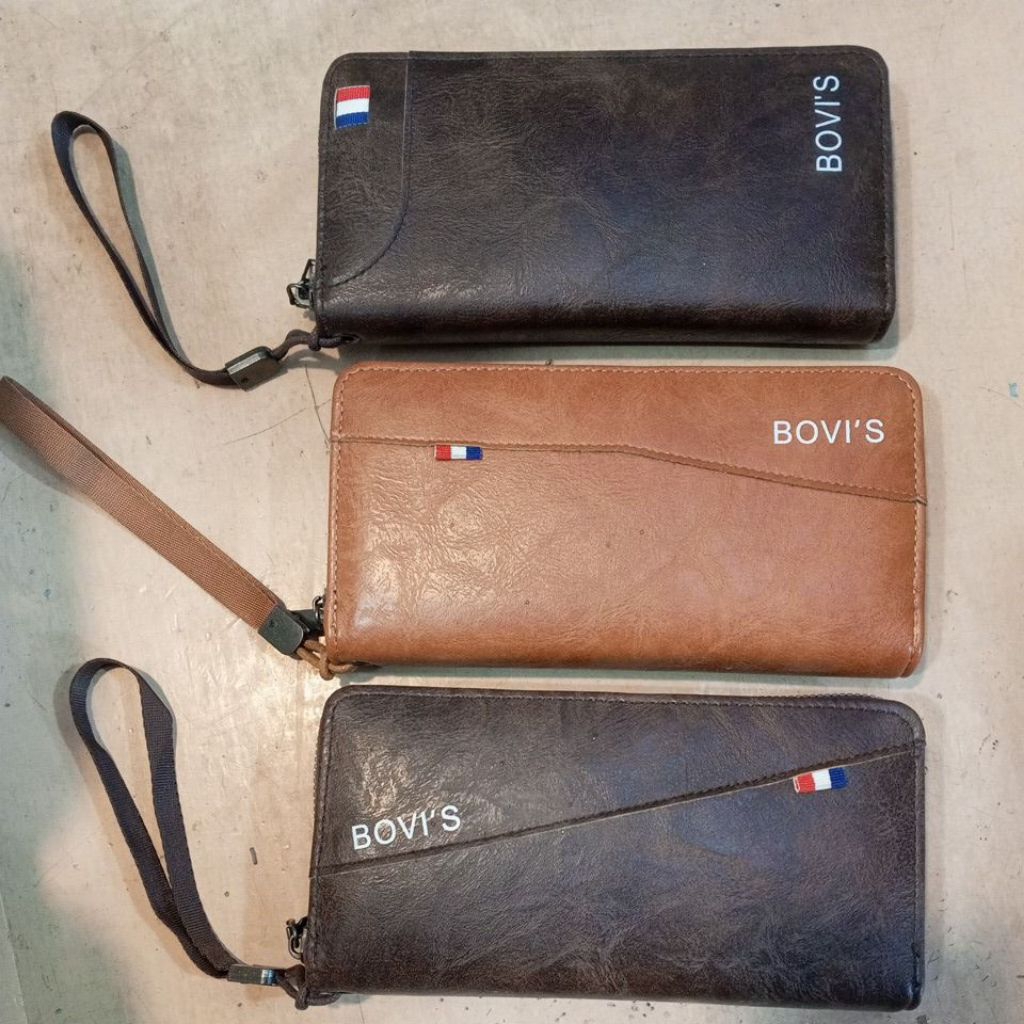 DOMPET BOVI'S PANJANG IMPORT | BAHAN KULIT TEBAL | DOMPET PRIA WANITA | DOMPET RESLETING