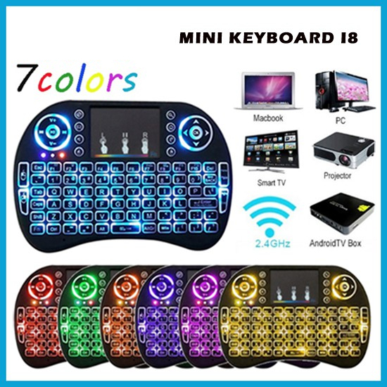 Mini Keyboard i8 Backlit Mouse Keypad Wireless Touchpad Nirkabel Tanpa Kabel Asus Acer Lenovo