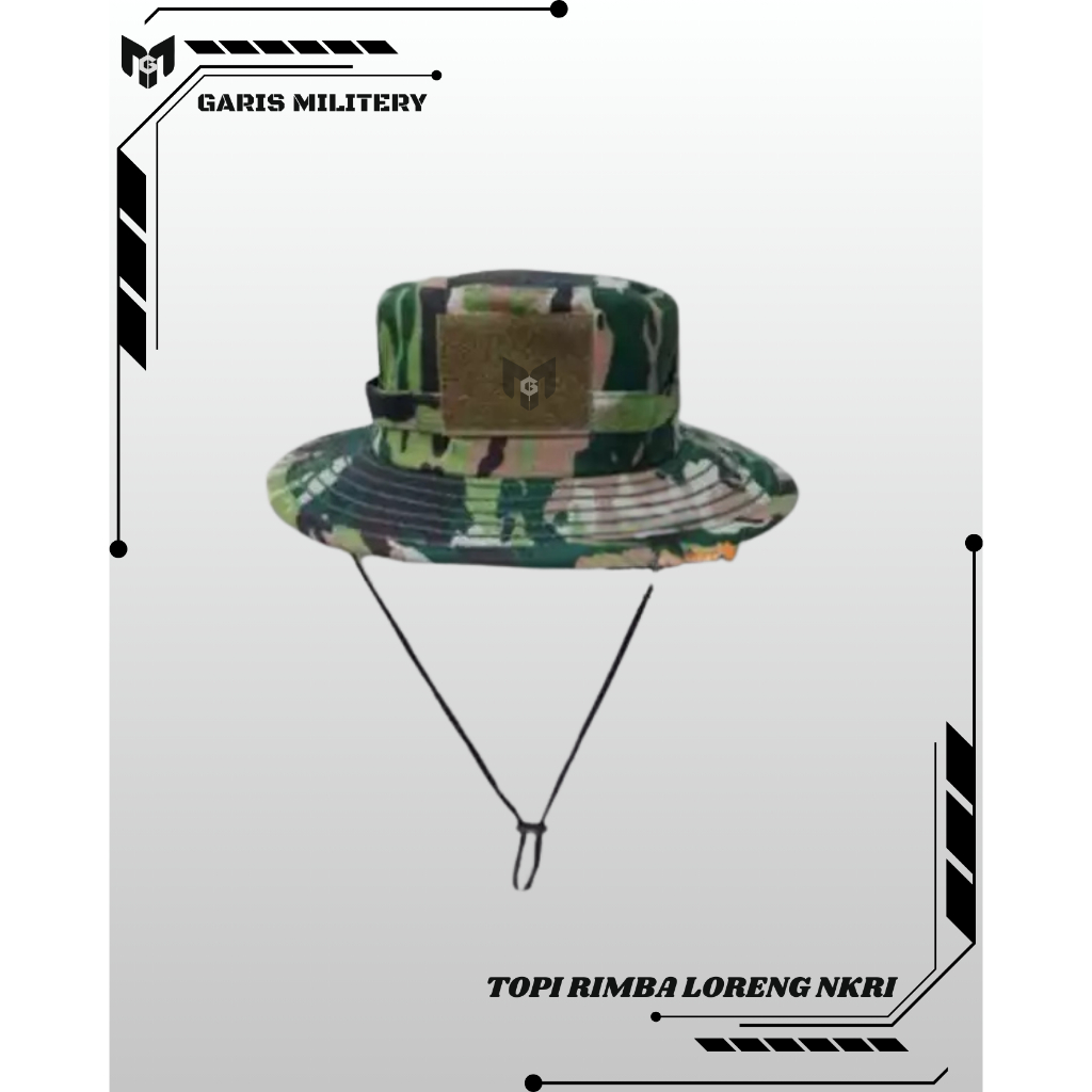Topi Rimba Loreng NKRI Velbed Waterproof Adjustable