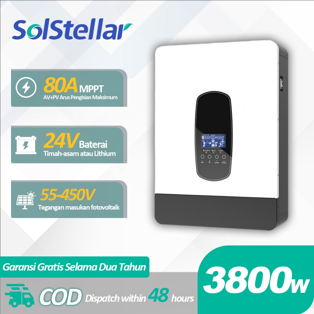 3.8KW Hybrid Solar Inverter Hybrid Grid Tie MPPT Hybrid Inverter 24V 450VDC Off-Grid Hybrid Solar In