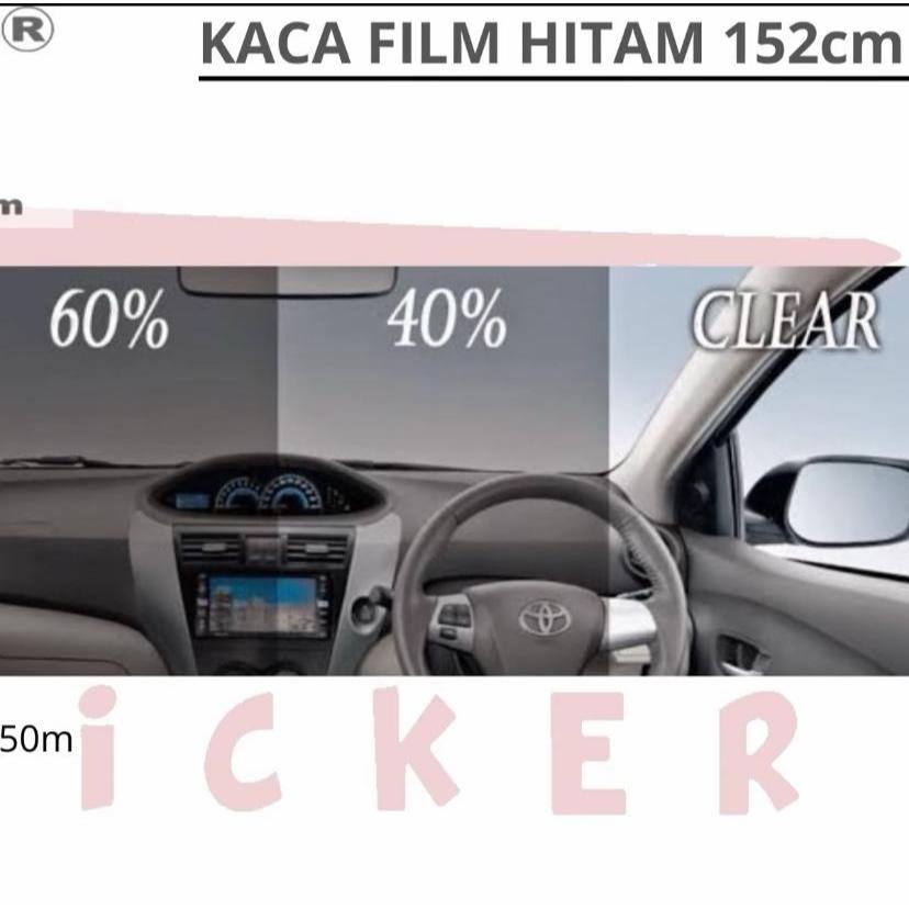 Sunprotec Kaca Film Hitam Stiker Kaca 40%,60%,80% Lebar 152cm (Meter) Sticker Kaca film Mobil