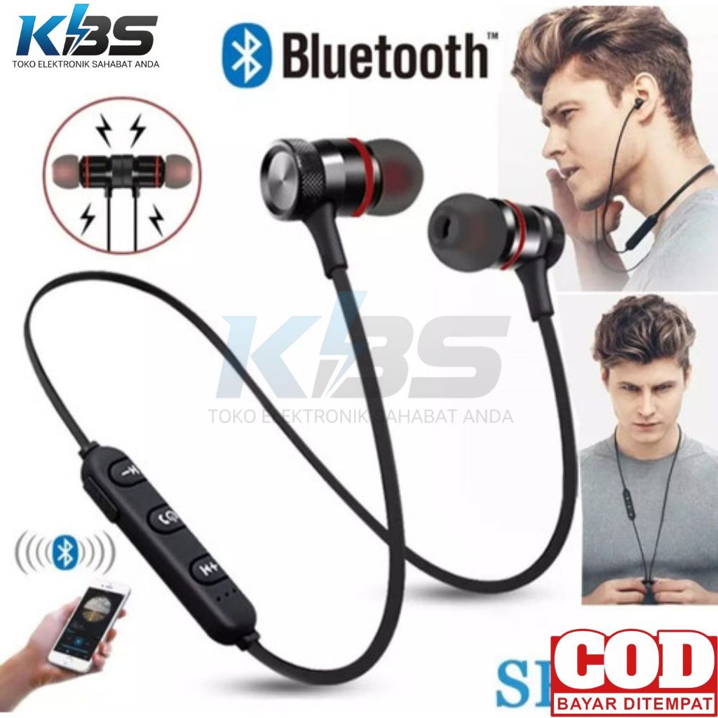 Headset Bluetooth Sport Bass untuk HP Samsung Galaxy A07 A17 A06 5G A16 A26 A36 A56 M56 A05 A05s A15