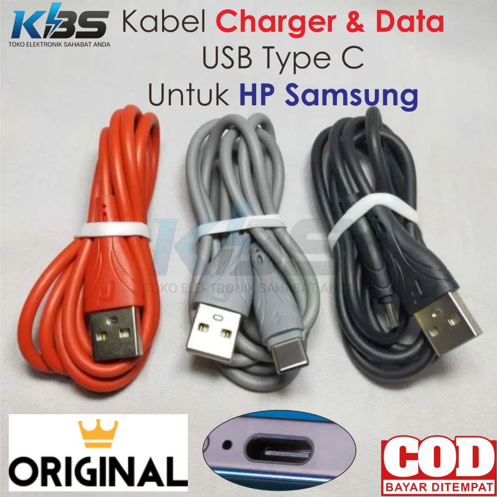 Kabel Data Charger Original USB Type C untuk HP Samsung Galaxy A07 A06 5G A16 A26 A36 A56 M56 A05 A0