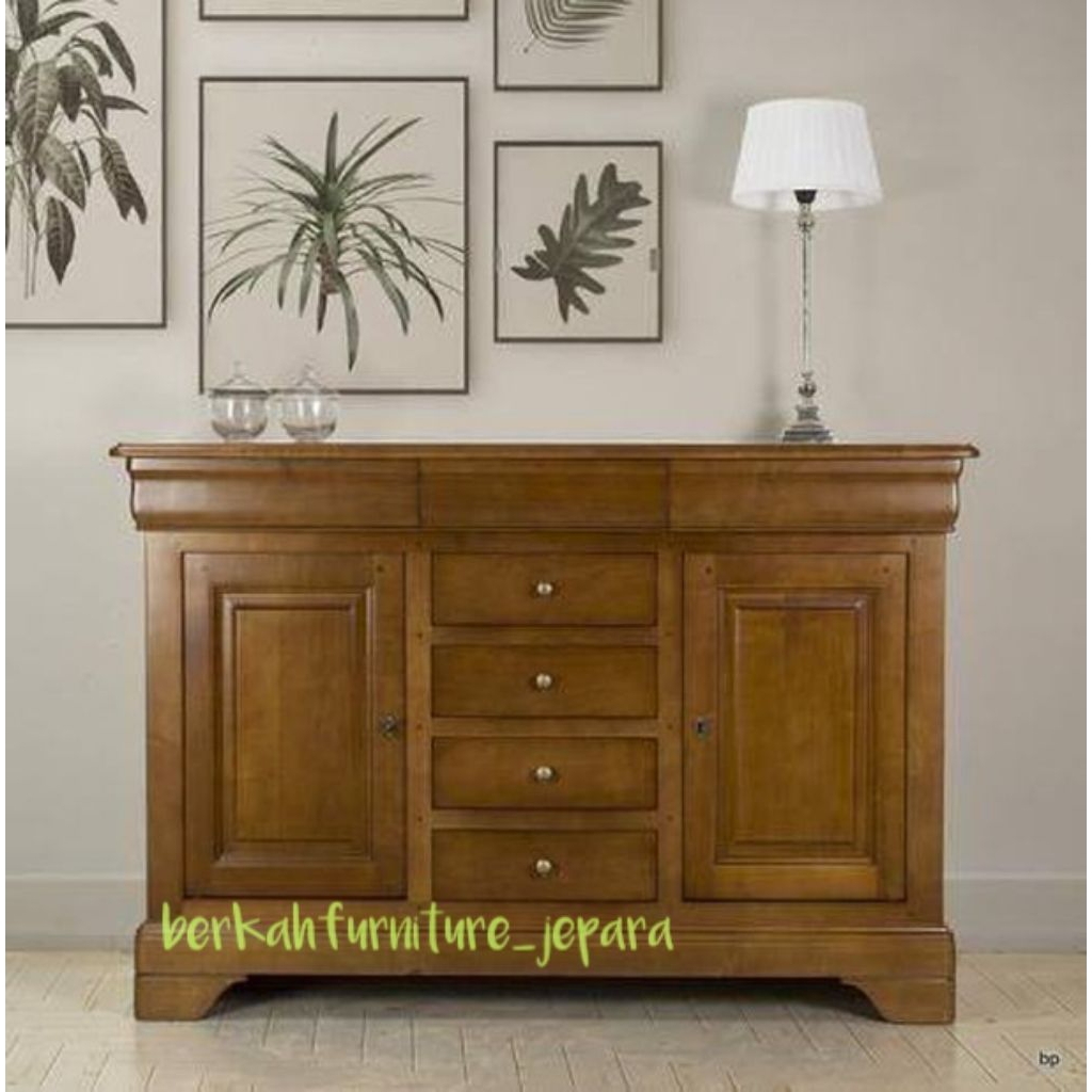 nakas kayu jati, bufet tv kecil kayu jati