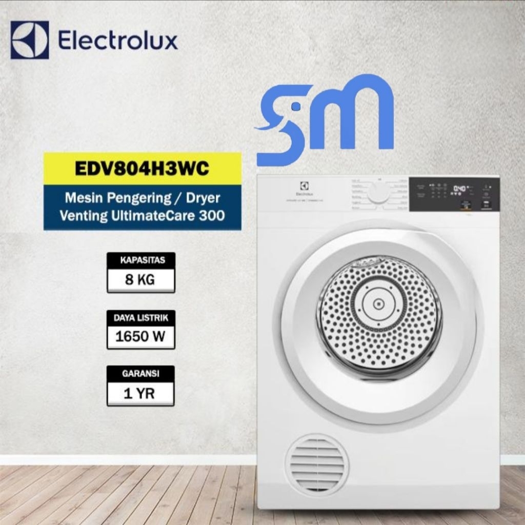 Dryer Electrolux EDV804H3WC Mesin pengering Baju 8 kg bukaan depan