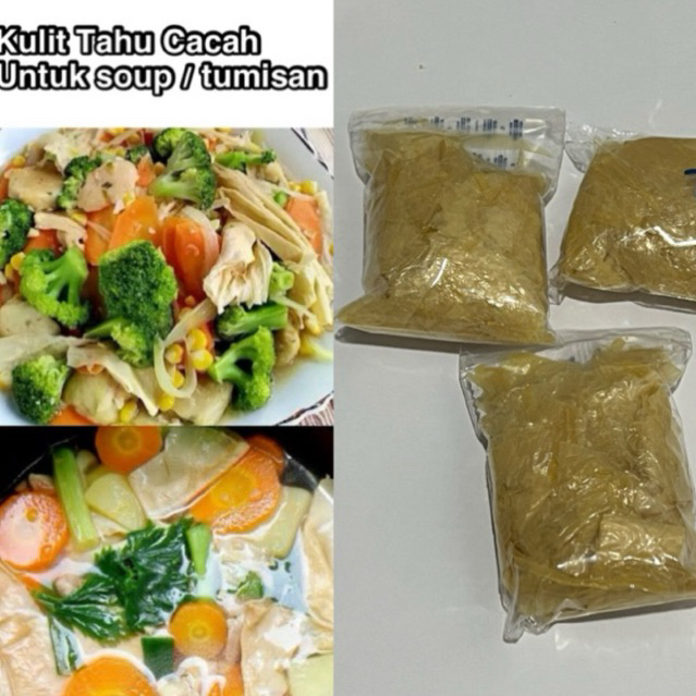 Kulit Tahu Cacah Asin / Tawar 25 gram kulit tahu kering