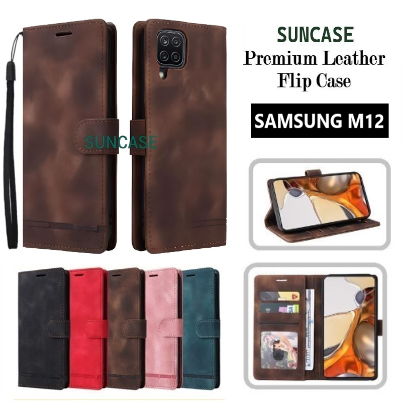 CASE SAMSUNG M12 FLIP COVER WALLET STANDING DOMPET CASING