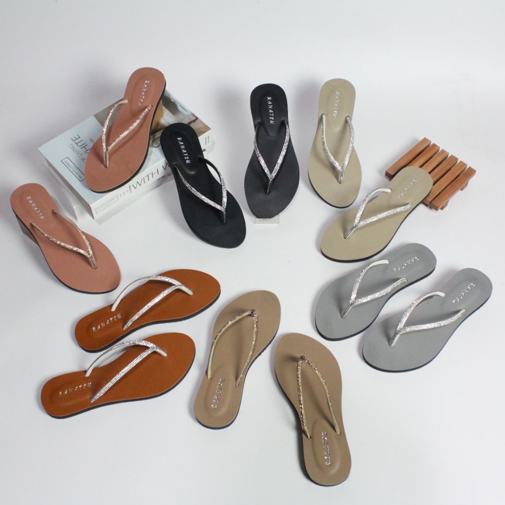 Sandal Jepit Teplek Merk Rahatsu Bahan Karet Wanita Cewek
