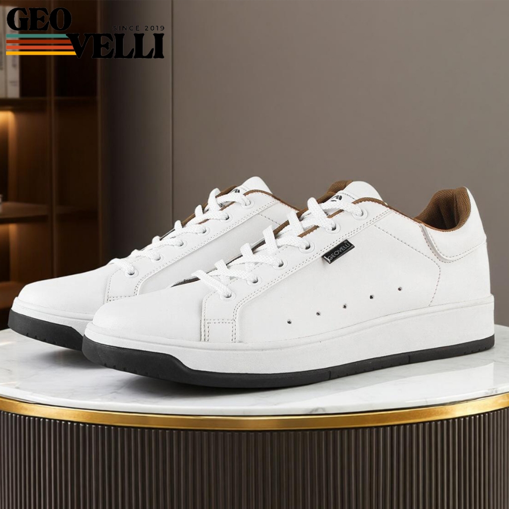 GEOVELLI Ori Sepatu Casual Sneakers Pria Geovelli Pria Full White Sepatu Putih