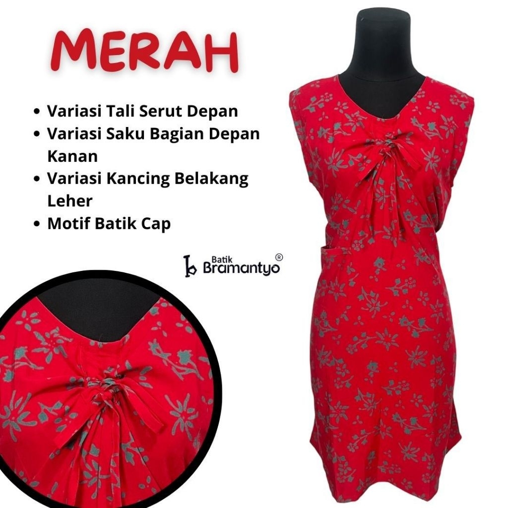 Bramantyo Store - Widuri Daster LD 100cm Batik Cap Batik Solo Menyerap Keringat Nyaman Daster Pendek