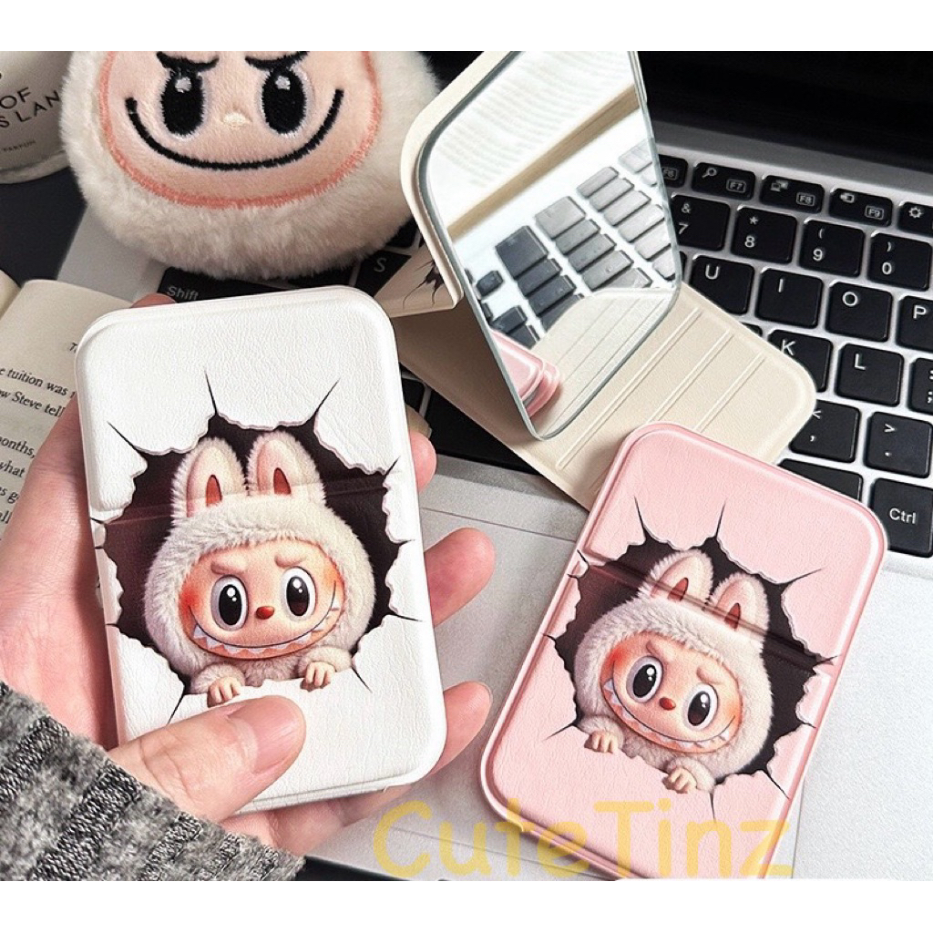 LABUBU Kaca Lipat / Cermin Kecil / Cermin Portable / Cermin Karakter / Karakter Lucu / Hadiah Lucu