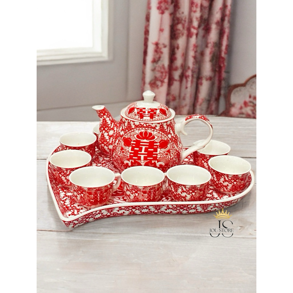 TEH SET KERAMIK WEDDING TEA SET CHINESE CEREMONY TEA SET NIKAH