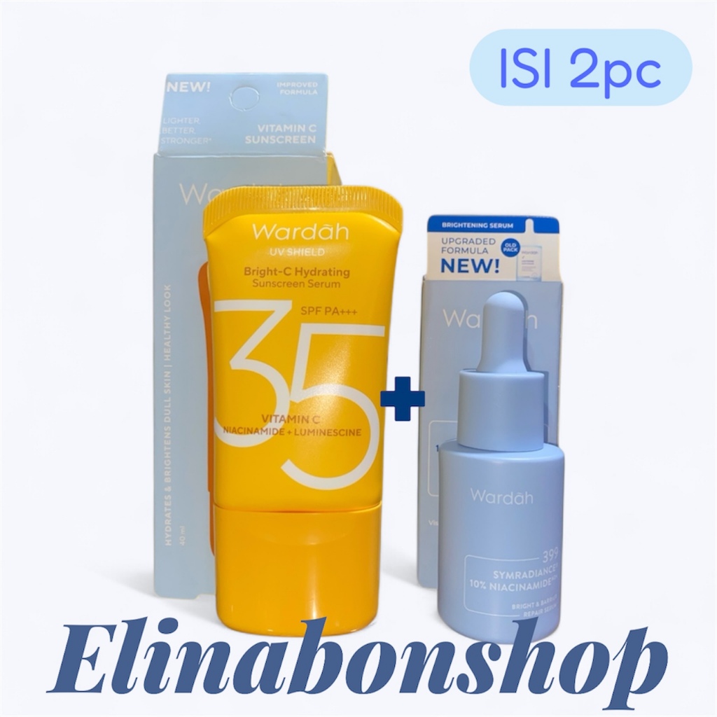 Wardah UV Shield  Sunscreen SPF35 40ml | Lightening Serum Symradiance 15ml
