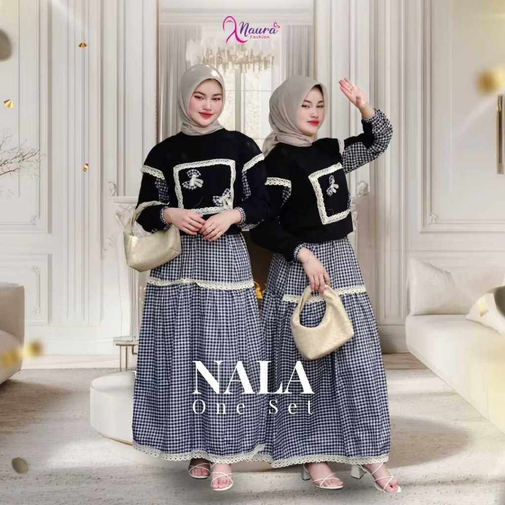 NALA ONE SET - Setelan rok Katun dan atasan Combed Wanita