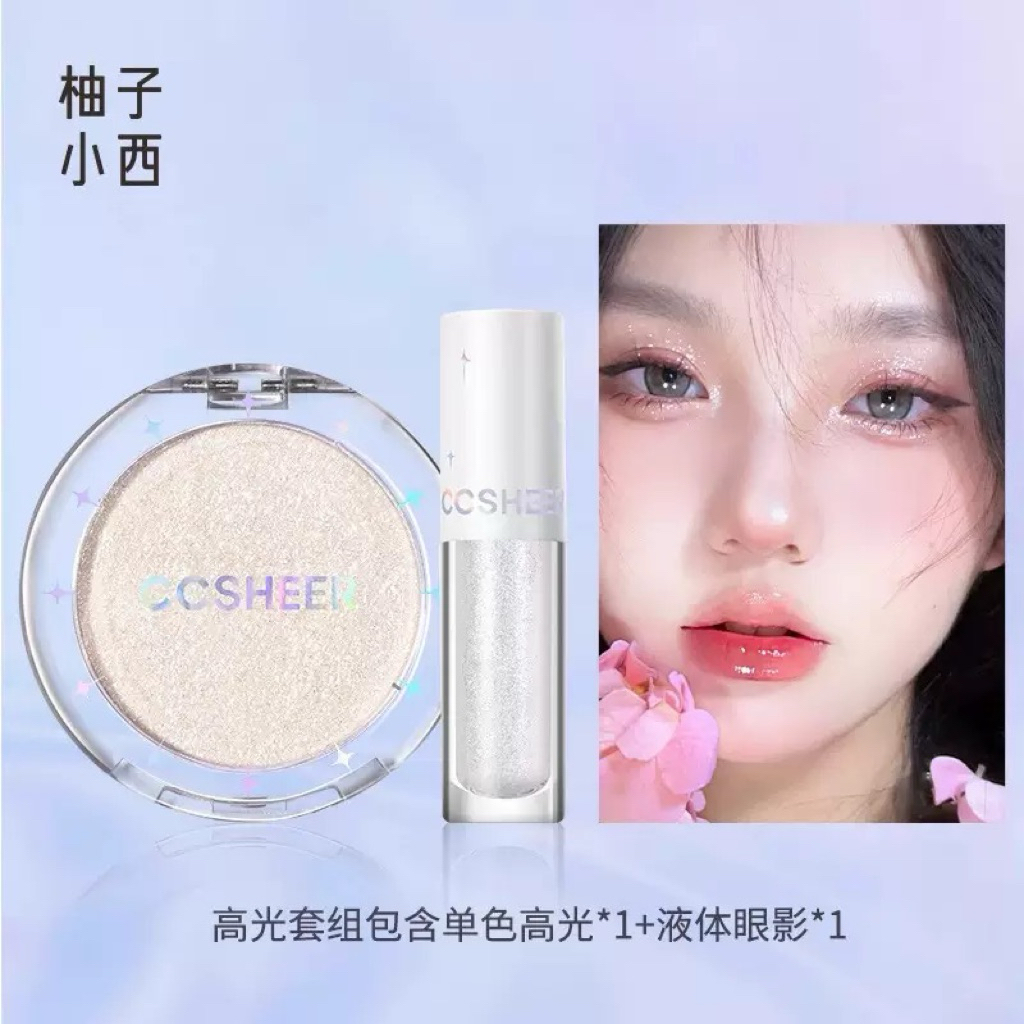 [READYSTOCK] Ccsheer Grapefruit Xiaoxi Highlight Kit Single Color Highlight Powder Cowherd and Weave