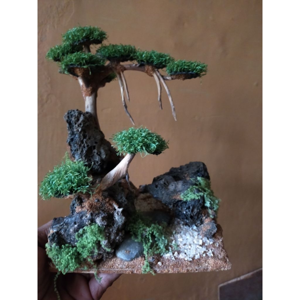 hiasan bonsai sintetis aquarium.