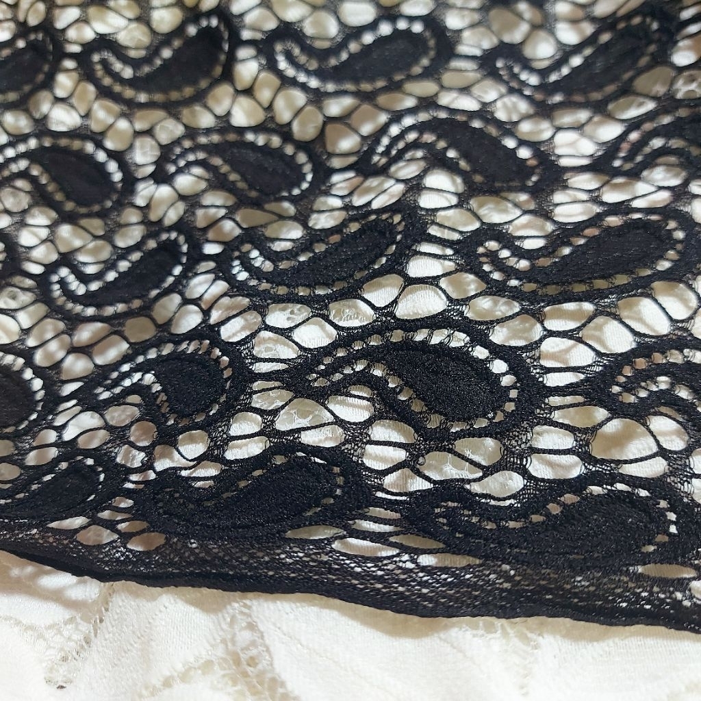 kain brokat premium  - kain brokat kebaya  - kain brokat luxury  - kain brokat meteran ( hitam ) kj