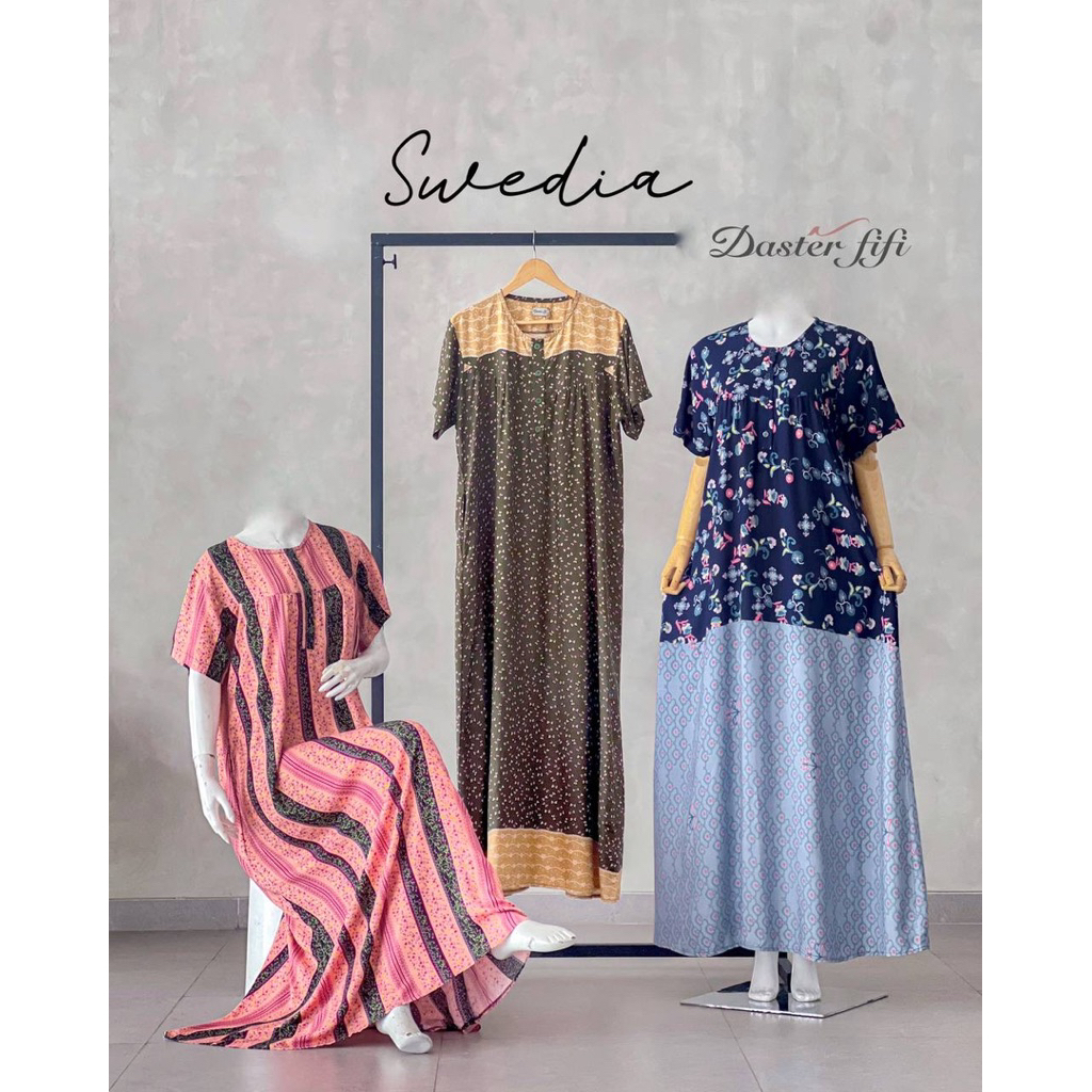 Daster SWEDIA Homewear Busui Friendly Cotton Rayon Viscose Premium | Swedia by Daster Fifi | Dasterf