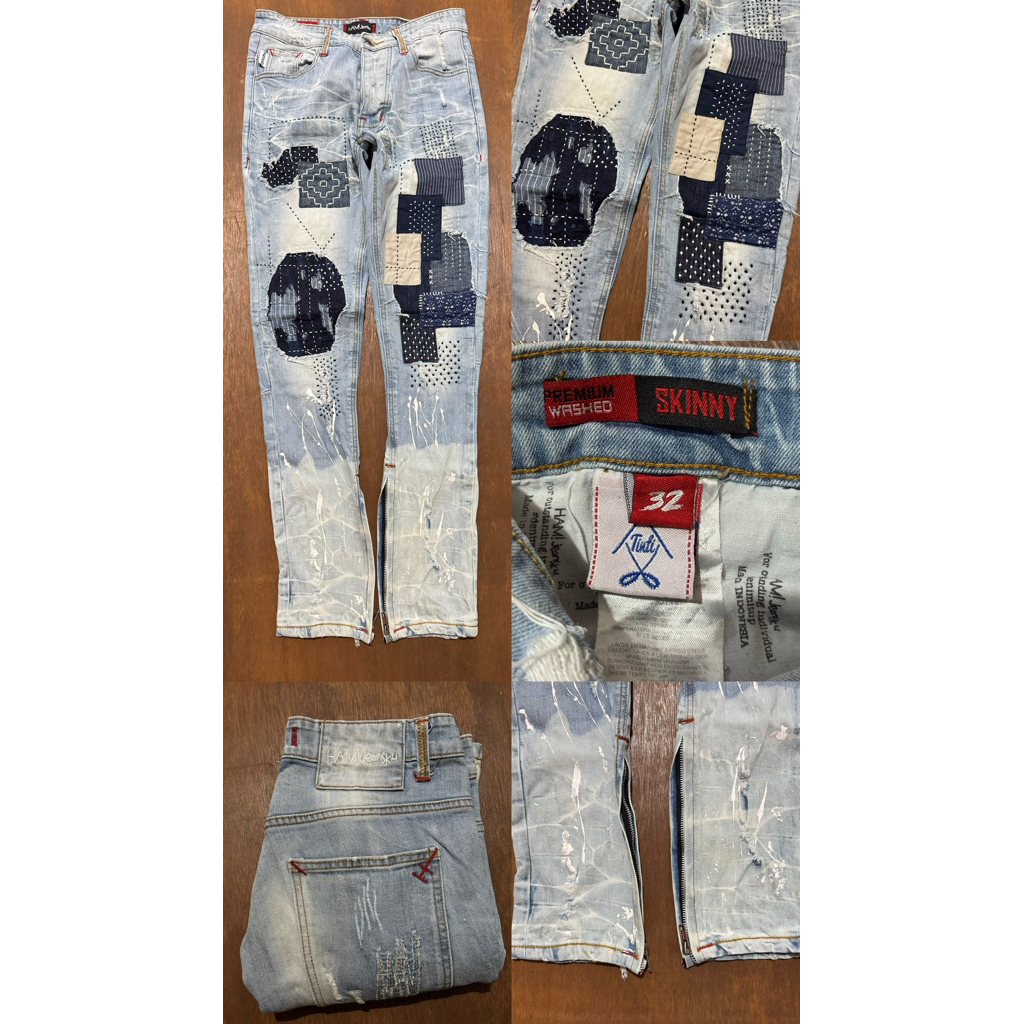 M1 - Light Blue Splash of Heaven - Celana Panjang Jeans DENIMITUP