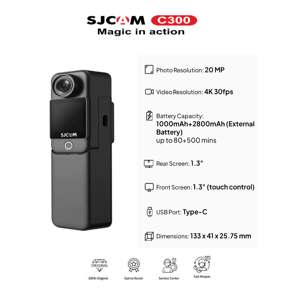 SJCAM C300 Kamera Action Mini 4K FHD